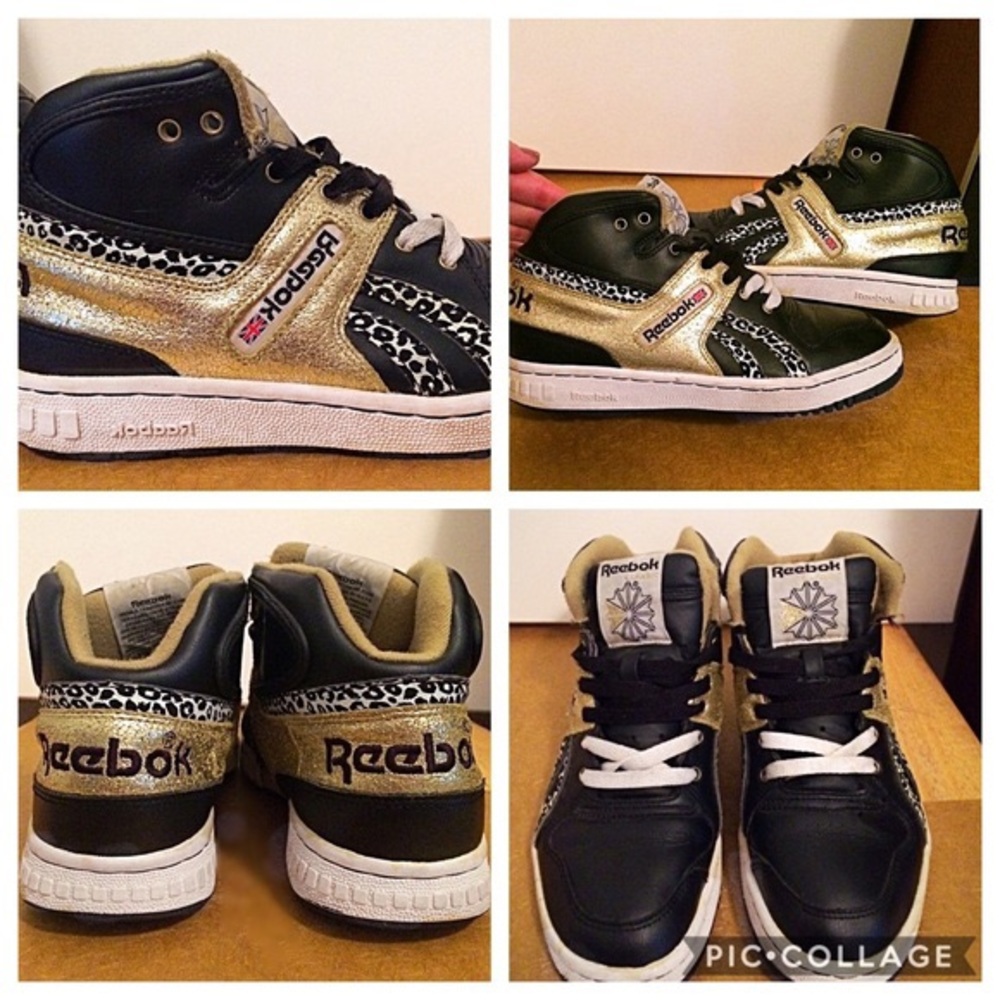 ISO GOLD and leopard print Reeboks